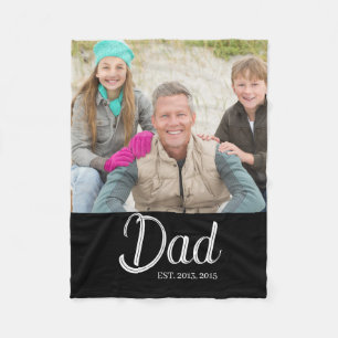 Aangepaste foto 'Dad Established' Fleece Deken