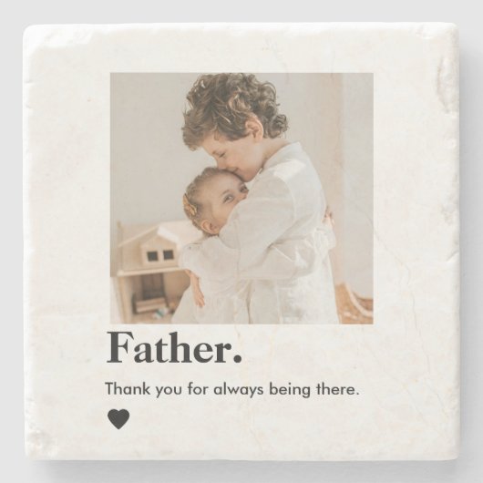 Aangepaste Foto Dad Stone Onderzetter | Vaderdag c (Voorkant)