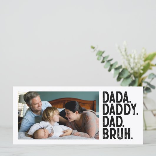 Aangepaste FOTO DADA DADDY DAD BRUH VADERDAG kaart (Staand voorkant)