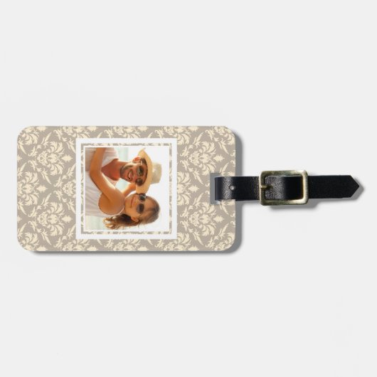 Aangepaste foto Damask 2 Bagagelabel (Voorkant horizontaal)