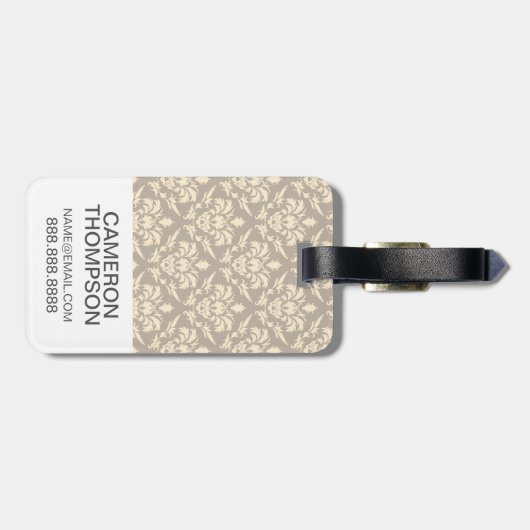 Aangepaste foto Damask 2 Bagagelabel (Achterkant horizontaal)