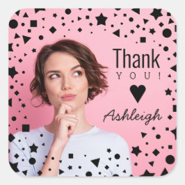 Aangepaste foto dan je verjaardag vierkante sticker