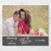 Aangepaste foto Dank je bruiloft Sparkling Wijnetiket (Enkel label)