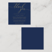 Aangepaste foto Dank je donkerblauw goud Informatiekaartje (Voorkant / Achterkant)
