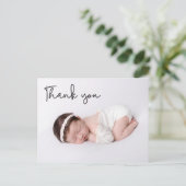 Aangepaste foto dank je wel script voor baby meisj aankondigingskaart (Staand voorkant)