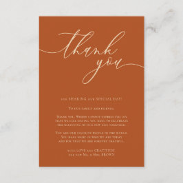 Aangepaste foto dank je wel terracotta informatiekaartje