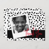 Aangepaste foto dank je wel zwart-wit dalmatiër vl briefkaart (Voorkant / Achterkant)