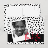 Aangepaste foto dank je wel zwart-wit Dalmatische Briefkaart (Voorkant / Achterkant)