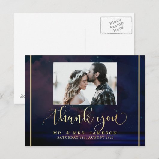 Aangepaste foto Dank u | Sterrennacht Sky Briefkaart (Voorkant / Achterkant)