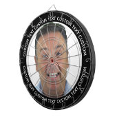Aangepaste foto dartbord & tekst - ZWARTE rand (Voorkant Rechts)