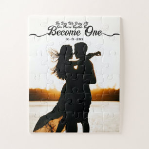 Aangepaste foto & datum Eenheid trouwdag Legpuzzel