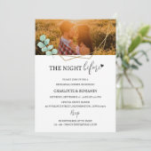 Aangepaste foto de avond voor repetitie diner kaart (Staand voorkant)