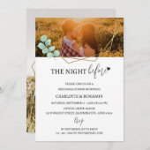 Aangepaste foto de avond voor repetitie diner kaart (Voorkant / Achterkant)