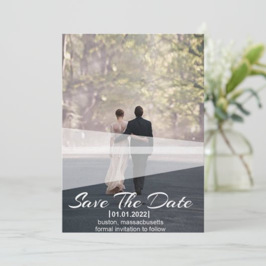 Aangepaste foto de bruiloft van uitnodiging (Staand voorkant)