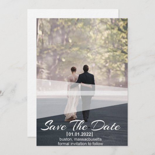 Aangepaste foto de bruiloft van uitnodiging (Voorkant / Achterkant)