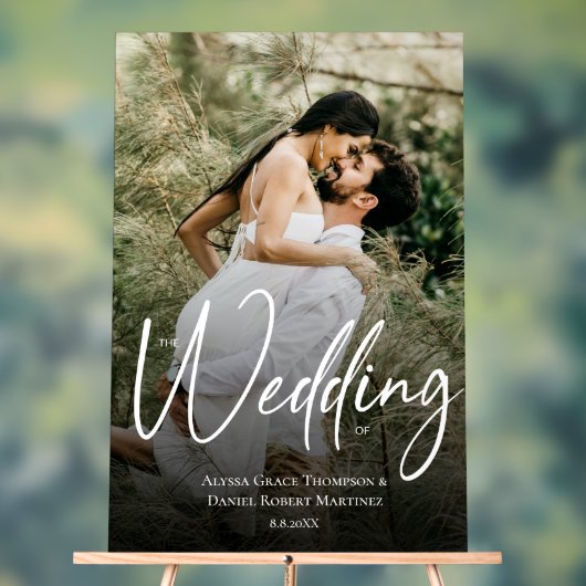 Aangepaste foto De bruiloft van welkom teken Acryl Bord (Neutraal)