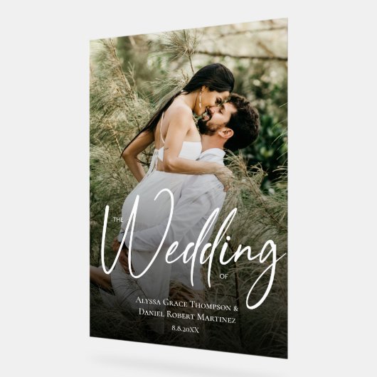 Aangepaste foto De bruiloft van welkom teken Acryl Bord (Hoek)