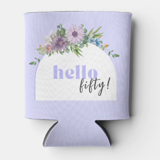 Aangepaste foto Delicate Florals 50ste verjaardag Blikjeskoeler (Voorkant)