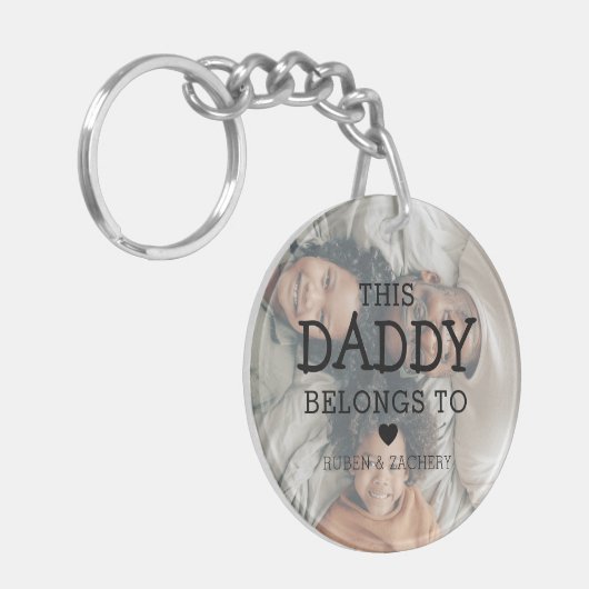 Aangepaste foto 'Deze pappie behoort tot' | Pap Sleutelhanger (Voorkant Links)