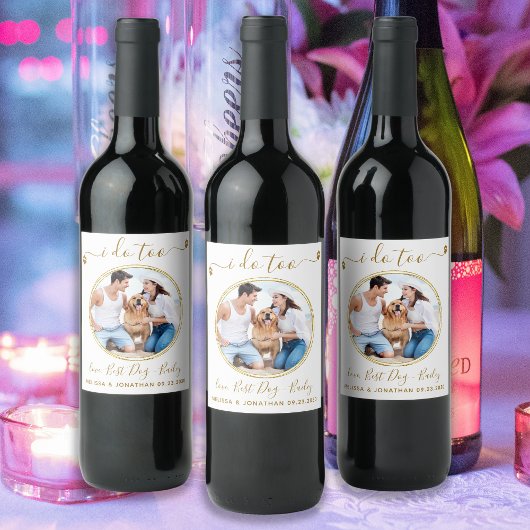 Aangepaste foto die ik maak te elegant Gold Pet Do Wijn Etiket