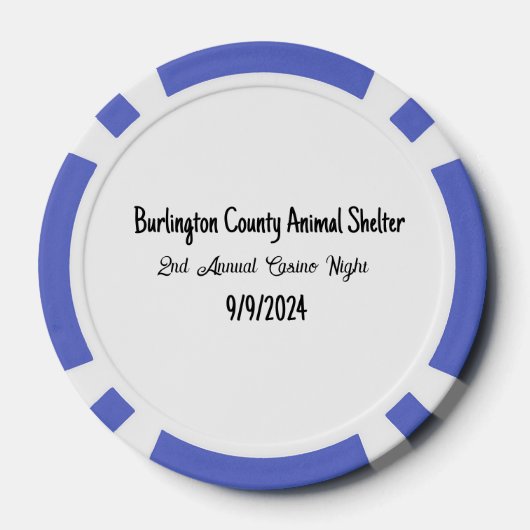 Aangepaste Foto Dier Fundraiser Casino Night Poker Chips (Achterkant)