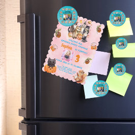 Aangepaste Foto Dieren Thema Kids Verjaardagsfeest Magneet