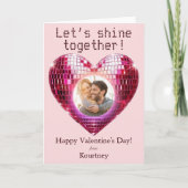 Aangepaste Foto Disco Hart Valentijnsdag Kaart (Voorkant)