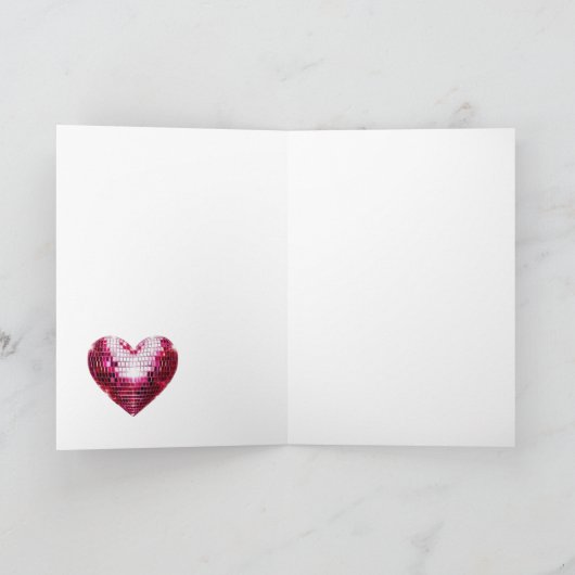 Aangepaste Foto Disco Hart Valentijnsdag Kaart (Binnen)