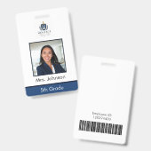 Aangepaste foto docent school ID Badge (Voor- en achterkant)