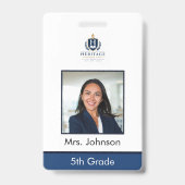 Aangepaste foto docent school ID Badge (Voorzijde)