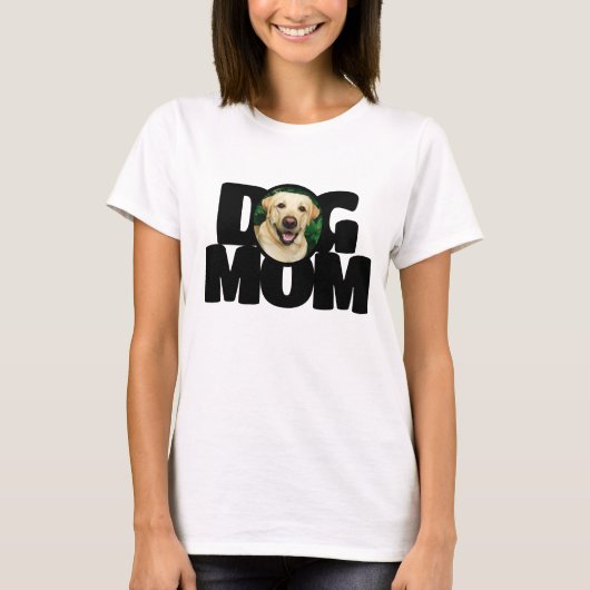 Aangepaste foto Dog Mam Typografie T-shirt (Voorkant)