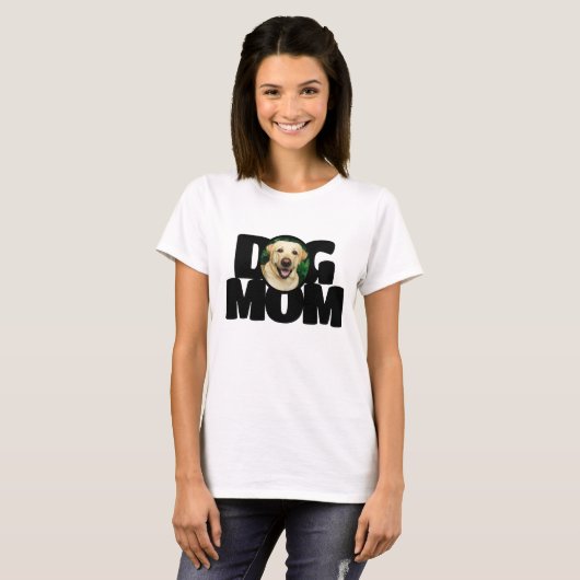 Aangepaste foto Dog Mam Typografie T-shirt (Voorkant volledig)