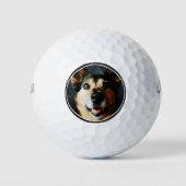 Aangepaste foto Dog Pa Golfballen (Voorkant)
