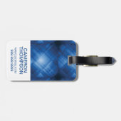 Aangepaste foto Donkerblauwe hi-tech achtergrond Bagagelabel (Achterkant horizontaal)