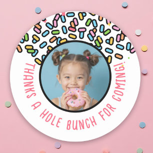Aangepaste Foto Donut Sprinkles Bedankt A Hole Bun Ronde Sticker