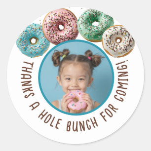 Aangepaste Foto Donut Verjaardag Bedankt A Hole Bu Ronde Sticker