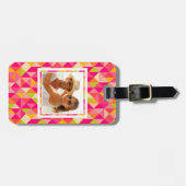 Aangepaste foto driehoeksgeometrisch patroon bagagelabel (Voorkant horizontaal)