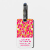 Aangepaste foto driehoeksgeometrisch patroon bagagelabel (Achterkant verticaal)