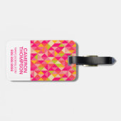 Aangepaste foto driehoeksgeometrisch patroon bagagelabel (Achterkant horizontaal)