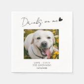 Aangepaste foto Drink op mij hond bruiloft Servet (Voorkant)
