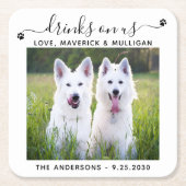Aangepaste foto-Drinken op Amerikaanse honden- en  Kartonnen Onderzetters (Voorkant)