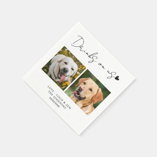 Aangepaste foto Drinken op mij huisdier hond trouw Servet (Hoek)
