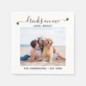 Aangepaste foto-Drinken op mijn hondenborden Servet (Voorkant)