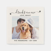 Aangepaste foto-Drinken op mijn hondenborden Servet (Voorkant)