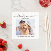 Aangepaste foto-Drinken op mijn open poesluiting Servet (Insitu)