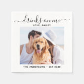 Aangepaste foto-Drinken op mijn open poesluiting Servet (Voorkant)