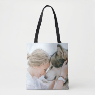 Aangepaste foto dubbelzijdige boodschappentas tote bag