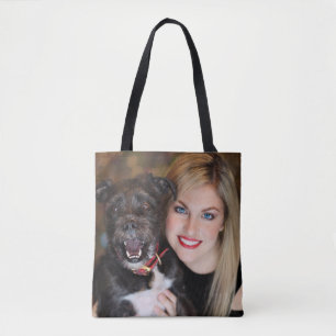 Aangepaste foto dubbelzijdige boodschappentas tote bag