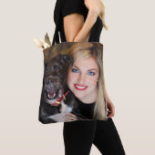 Aangepaste foto dubbelzijdige boodschappentas tote bag (Dichtbij)