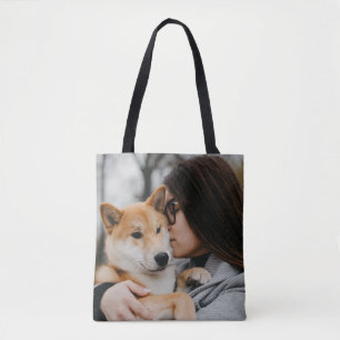 Aangepaste foto dubbelzijdige boodschappentas tote bag